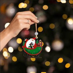 Yılbaşı Ahşap Çam Ağacı Süsü Noel Baba Model 3'Lü - 2
