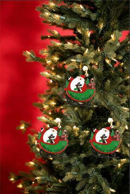 Yılbaşı Ahşap Çam Ağacı Süsü Noel Baba Model 3'Lü - 3