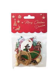 Yılbaşı Ahşap Çam Ağacı Süsü Noel Baba Model 3'Lü - 4