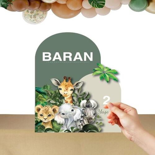 Dekoratif Kişiye Özel Ayaklı Pano Seti Baby Animal - 4