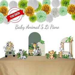 Dekoratif Kişiye Özel Ayaklı Pano Seti Baby Animal - 1