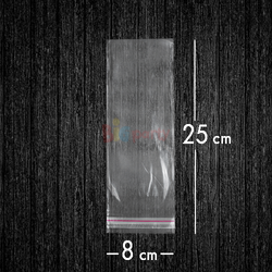 Bantlı Jelatin Poşet Şeffaf Torba 8x25 Cm - 1