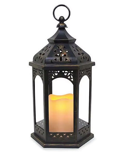 Dekoratif Fener Eskitme Gümüş Camsız 35 cm - 