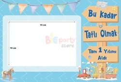 Dekoratif Kişiye Özel Ayaklı Pano Seti 1 Yaş Mavi - 6