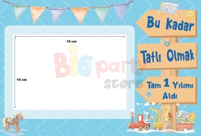 Dekoratif Kişiye Özel Ayaklı Pano Seti 1 Yaş Mavi - 6