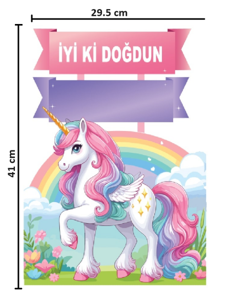 Dekoratif Kişiye Özel Ayaklı Pano Seti Unicorn 5 Parça - 3
