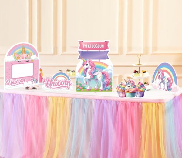 Dekoratif Kişiye Özel Ayaklı Pano Seti Unicorn 5 Parça - 2