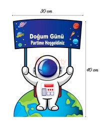 Dekoratif Kişiye Özel Ayaklı Pano Seti Uzay 5 Parça - 8