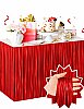 Dekoratif Püsküllü Masa Eteği Mat Kırmızı 1*1 Metre - 1