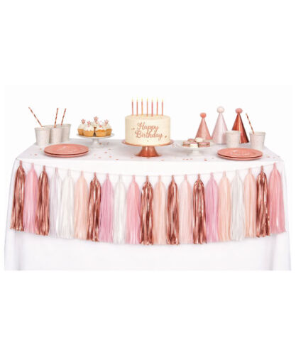 Dekoratif Püsküllü Süs 4.2 Metre 20 Parça Rengarenk Rose Gold - 