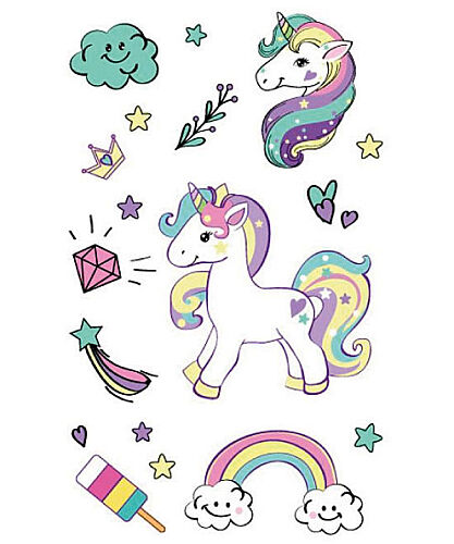 Dövme Unicorn Geçici Set - 7
