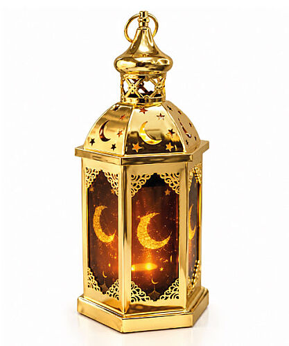 Fener Ledli Altın Model 43 Cm Lüks Pilli - 