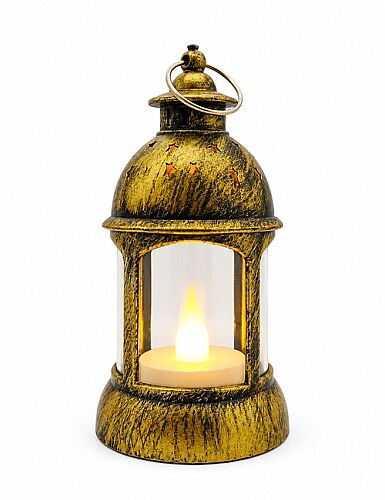 Fener Ledli Asmalı Model Noktalı 15 cm Eskitme Altın - 2