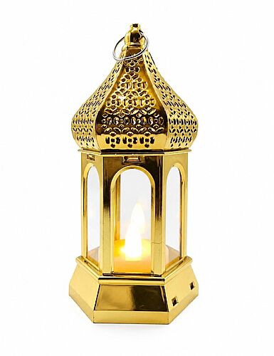 Fener Ledli Asmalı Model Noktalı 15 cm Altın - 2
