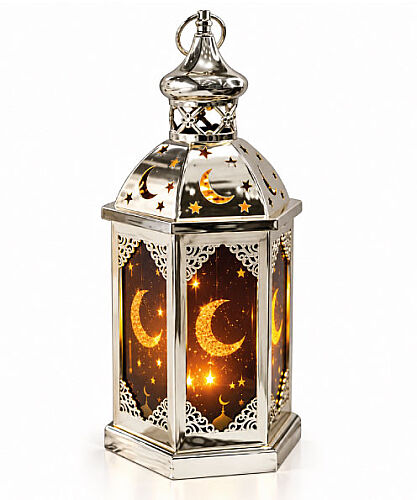 Fener Ledli Gümüş Model 43 Cm Lüks Pilli - 