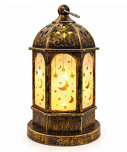 Fener Ledli Tabanlı Eskitme Model 16 Cm Altın - 