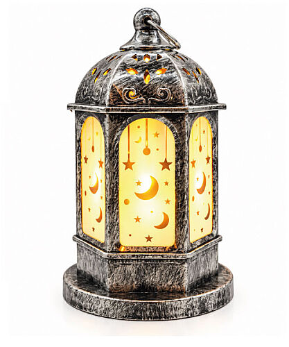 Fener Ledli Tabanlı Eskitme Model 16 Cm Gümüş - 