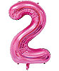 Folyo Balon 100 Cm Pembe Rakam 2 - 1