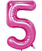 Folyo Balon 100 Cm Pembe Rakam 5 - 1