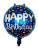 Folyo Balon Yuvarlak Happy Birthday Gümüş Yazılı 18 inch - 1