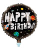 Folyo Balon Yuvarlak Happy Birthday Uzay Temalı 18 inç - 1