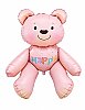 Folyo Balon Oturan Ayı Pembe Happy 51-54 cm - 1
