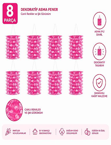 Gemici Feneri Pembe 15 Cm 8 Parça - 