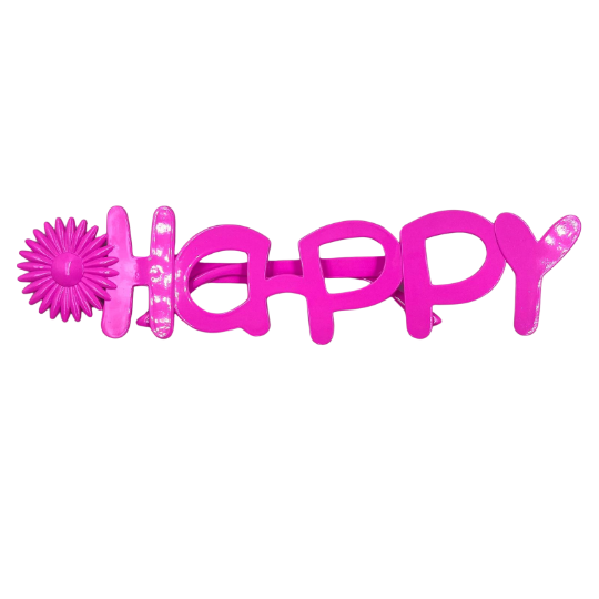 Gözlük Çiçekli Happy Pembe - 