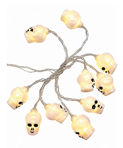 Halloween Işık Led Kuru Kafa Figür Plastik Model 10 Işık - 