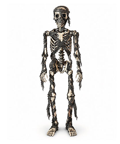Halloween İskelet 170 Cm Siyah Sesli Sese Duyarlı - 
