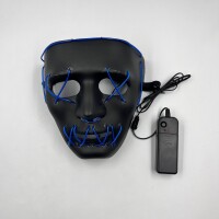 Halloween Maske Anonim Neon Mavi Işıklı - 2