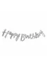 Kaligrafi Banner Happy Birthday Gümüş - 1
