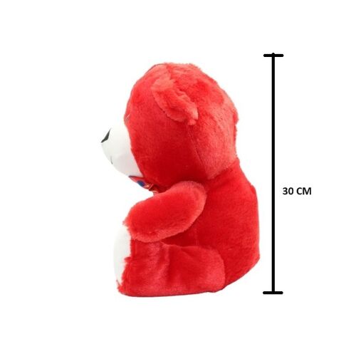 Hediyelik Peluş Oturan Ayıcık 30 Cm Kırmızı - 2