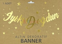 Kaligrafi Banner İyi Ki Doğdun Gold - 3