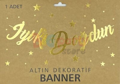 Kaligrafi Banner İyi Ki Doğdun Gold - 3