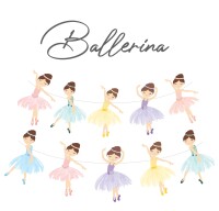 Kağıt Banner Balerin Temalı 10 Parça - 1