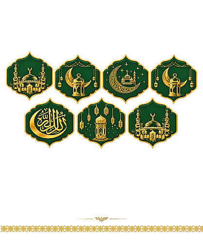 Kağıt Banner Varaklı Ramazan Tema 7 Parça - 