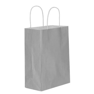 Kağıt Çanta 25 x 31 x 12 Cm Gümüş 25 Parça - 