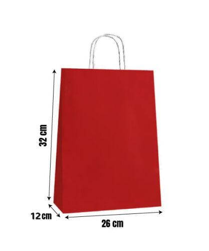 Kağıt Çanta Büklüm Sap 26x32x12 Cm Bordo 25 Parça - 2