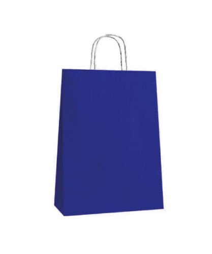 Kağıt Çanta Büklüm Sap 26 x 32 x 12 Cm Koyu Mavi 25 Parça - 