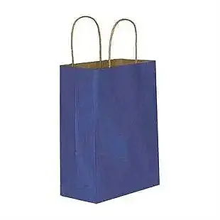 Kağıt Çanta Büklüm Sap 31x42x12 Cm Koyu Mavi 10'lu - 