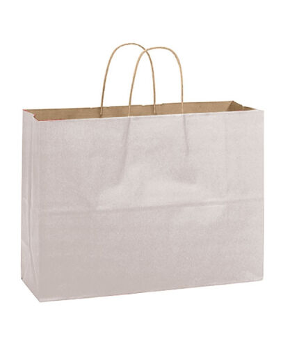 Kağıt Çanta Büklüm Sap 42x32x14 Cm Gümüş 10'lu - 