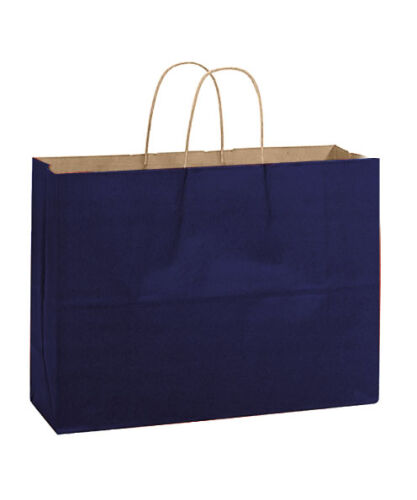 Kağıt Çanta Büklüm Sap 42x32x14 Cm Koyu Mavi 10'lu - 