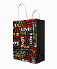 Kağıt Çanta Büklüm Sap 26x32x12 Love Baskılı 25 Parça - 1