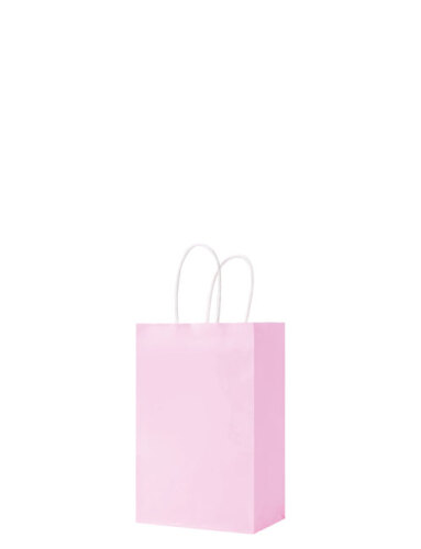 Kağıt Çanta Mini Boy 12x15x6 Cm 25 Parça Makaron Pembe - 