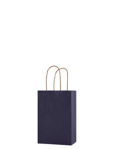 Kağıt Çanta Mini Boy 12x15x6 Cm 25 Parça Koyu Mavi - 
