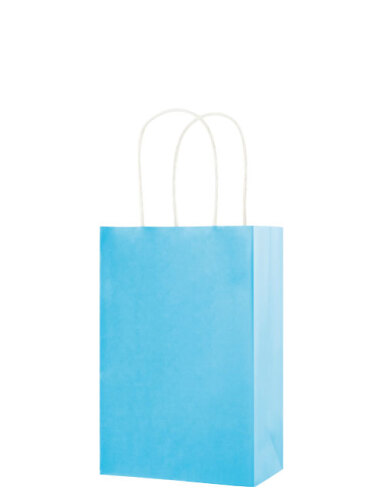 Kağıt Çanta Mini Boy 16x21x8 Cm 25 Parça Makaron Mavi - 