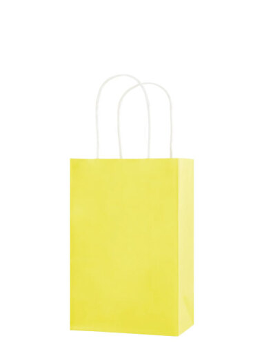 Kağıt Çanta Mini Boy 16x21x8 Cm 25 Parça Makaron Sarı - 