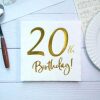 Kağıt Peçete Varak baskılı 20 Birthday Beyaz 20 Parça - 2