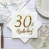 Kağıt Peçete Varak baskılı 30 Birthday Beyaz 20 Parça - 2